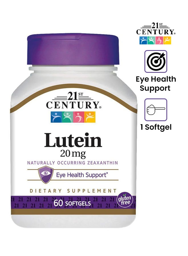 21st Century Lutein 20mg - 60 Softgel - Image 1